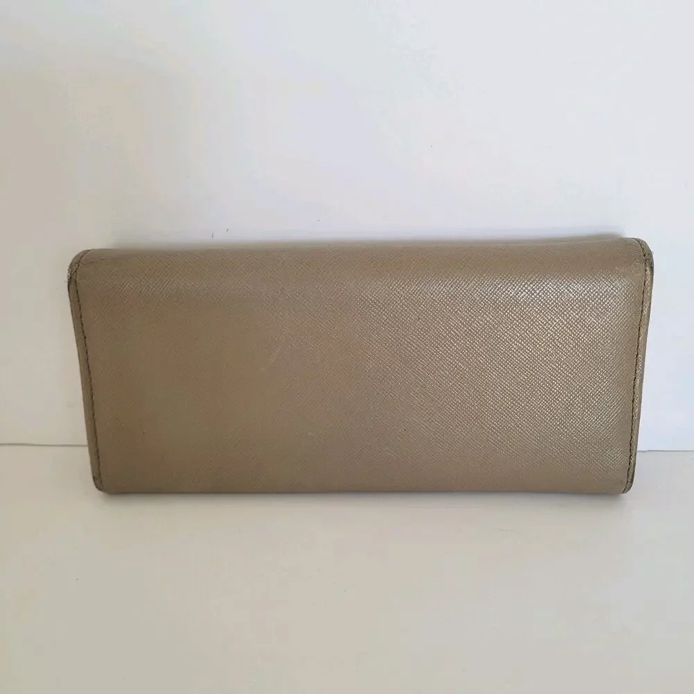 Tory Burch Robinson Wallet Clay Equestrian Orange Leather Envelope Continental